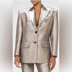 RONNY KOBO
Morgan Single-Breasted Metallic Blazer size M Medium Runs large NWT